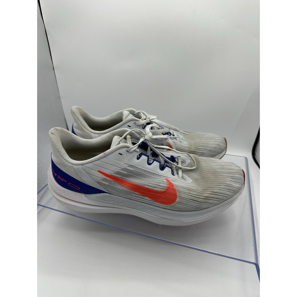 Nike Winflo 9 Running Shoes Mens 11 White Blue Orange DD6203-006